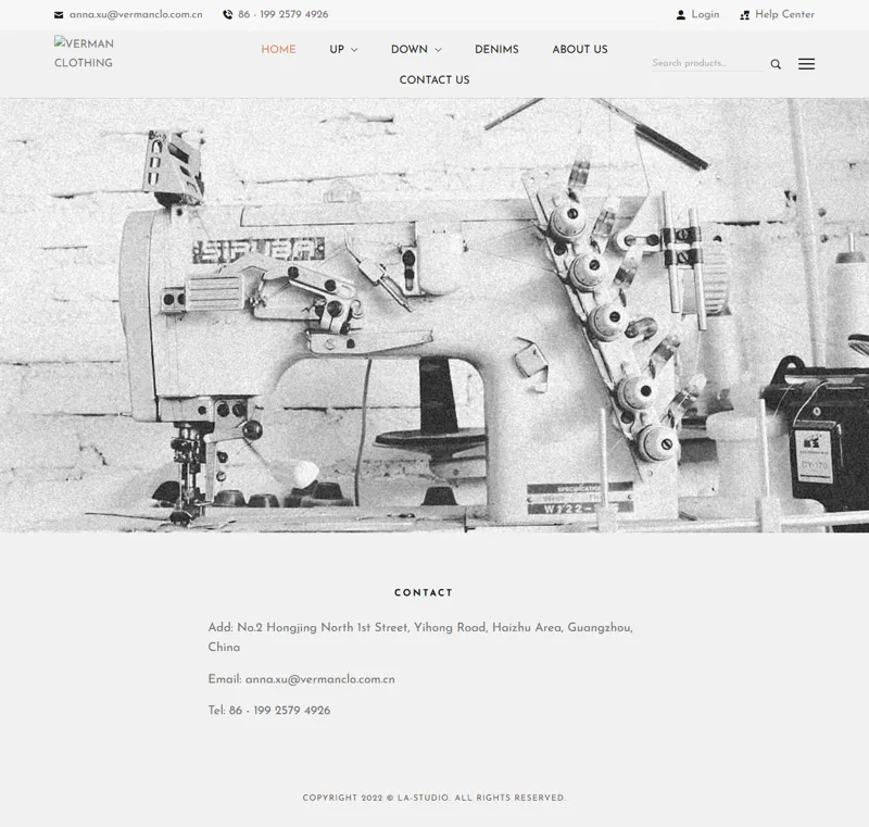 VERMAN CLOTHING 网页长截图