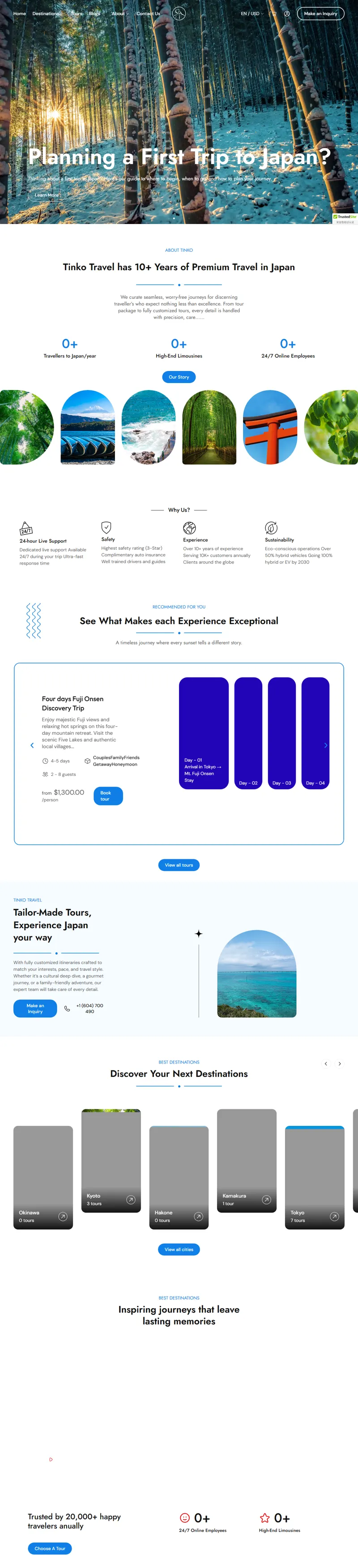 Tinko Travel – Specializing in Japan Travel 网页长截图