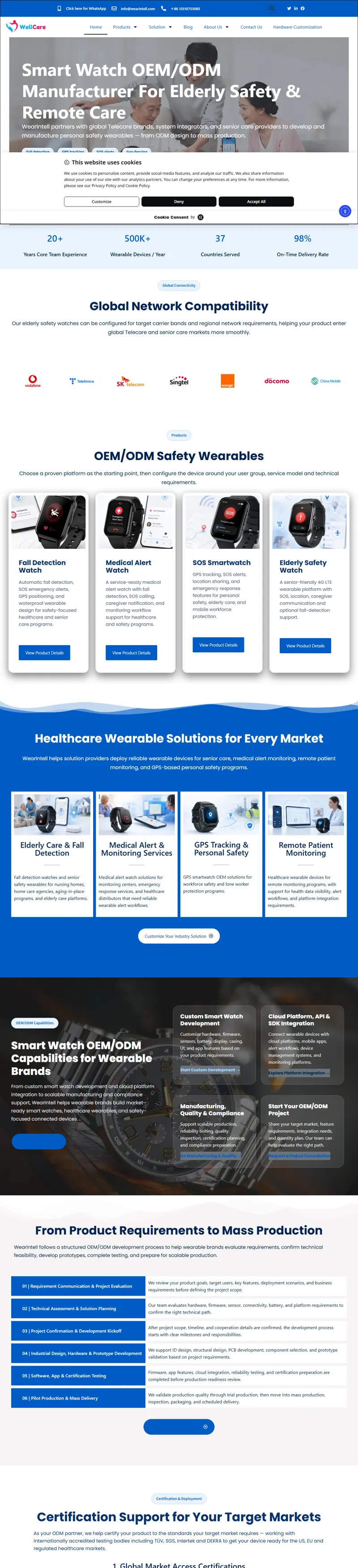 Smart Watch Manufacturer for OEM/ODM Wearables | WearIntell 网页长截图